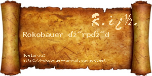 Rokobauer Árpád névjegykártya
