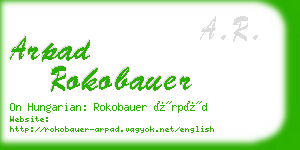 arpad rokobauer business card